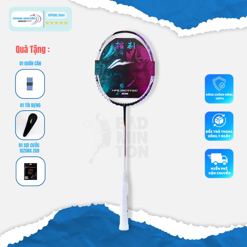 Vợt Cầu Lông Halbertec 5000 Nội Địa Chính Hãng Căng Sẵn Cước BG 65 Titanium 11Kg.Tặng 1 Quấn Cán Vợt Tặng 1 Bao Đựng Vợt.Sport.Nam.Chất Liệu Carbon