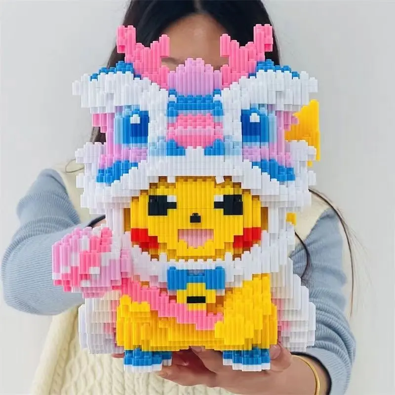Khối Xây Dựng Pikachu Yêu Tinh Khổng Lồ, Tương Thích Với Các Hạt Dòng Lego, Thích Hợp Cho Bé Trai Và Bé Gái, Quà Tặng Đồ Chơi Giáo Dục Bộ Lắp Ráp Tháo Lắp 8