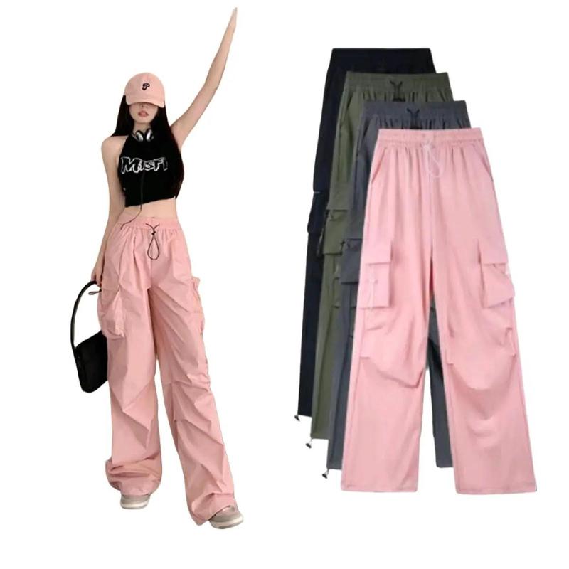 Quần túi hộp ống rộng dây điều chỉnh, 5 màu, fullsize, from unisex nam nữ ok 40-65kg Voi Kem Women Pants Ong Menswear