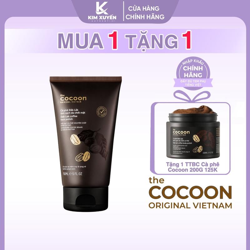 (Mua 1 Tặng 1) Tẩy tế bào chết mặt Cocoon 150ml - Tặng kèm 1 tẩy tế bào chết Body Cocoon 200ml Skincare