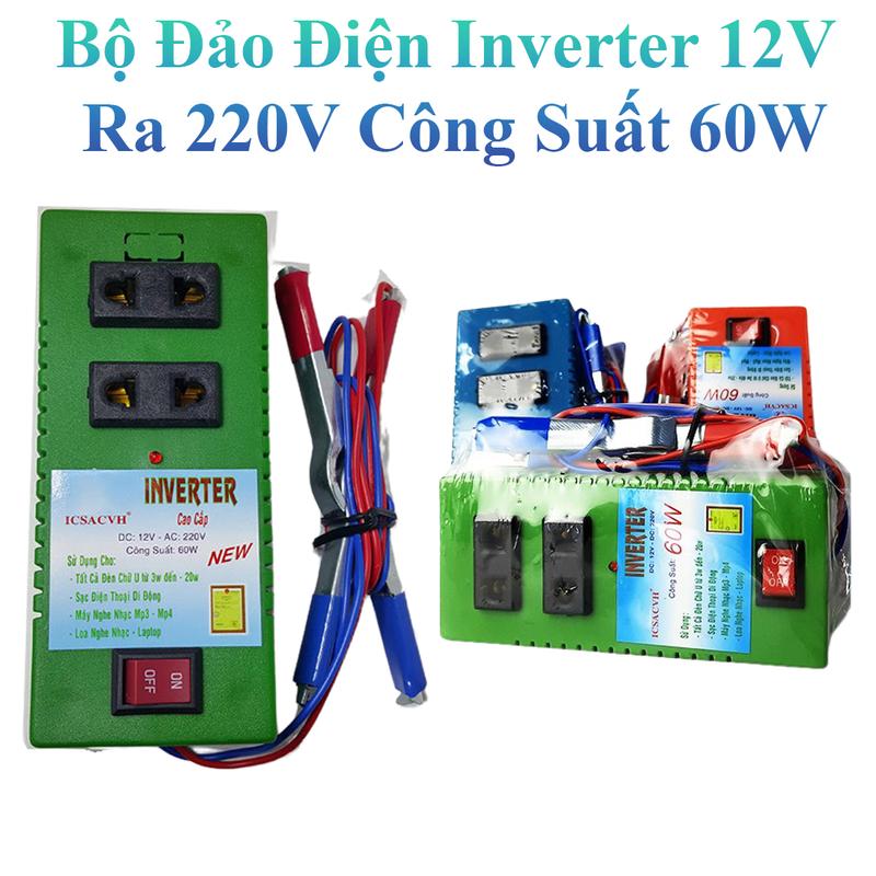 Bộ Đảo Điện Inverter 12V Ra 220V Công Suất 60W Cao Cấp