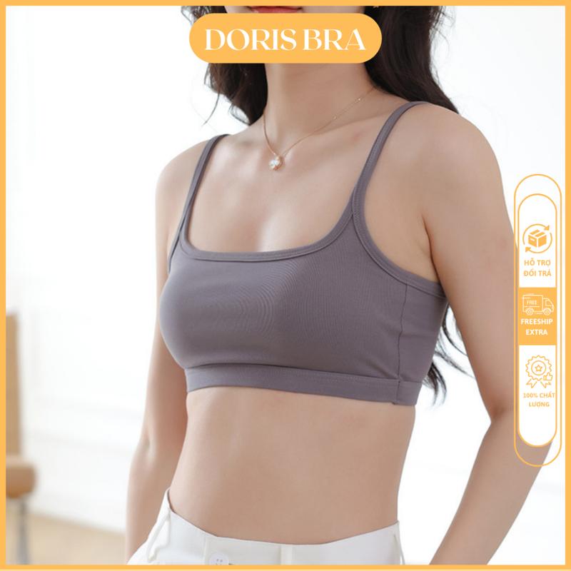 Áo lót nữ DORIS, bra học sinh BR2323, áo cotton đệm mỏng nhẹ mềm mịn mút liền hở lưng sâu