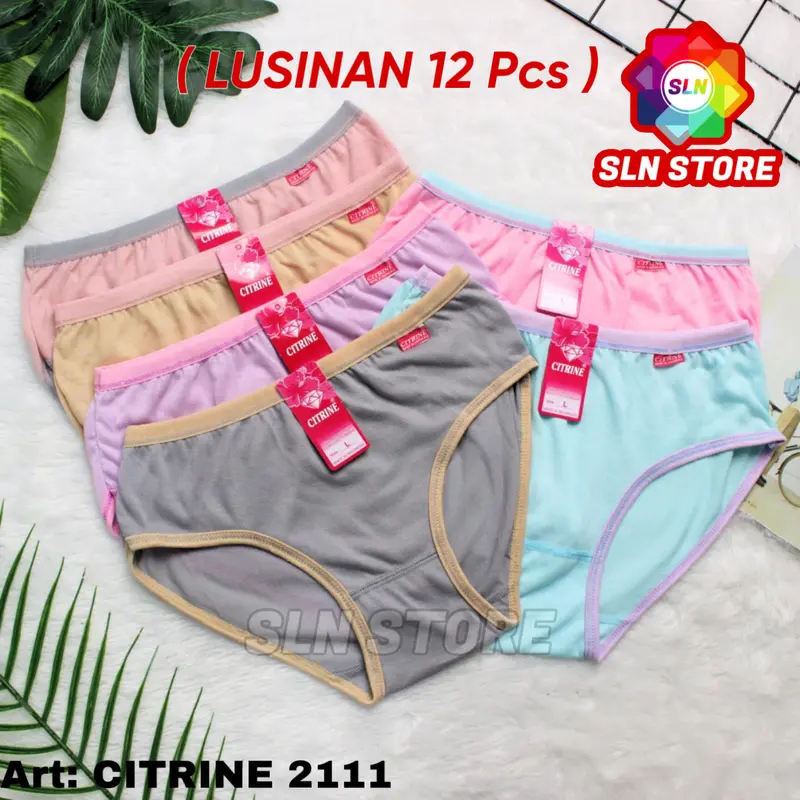 ( 12 Pcs ) CELANA DALAM WANITA CITRINE CD PEREMPUAN MURAH KARET ELASTIS GROSIR LUSINAN Nyaman Lembut 6