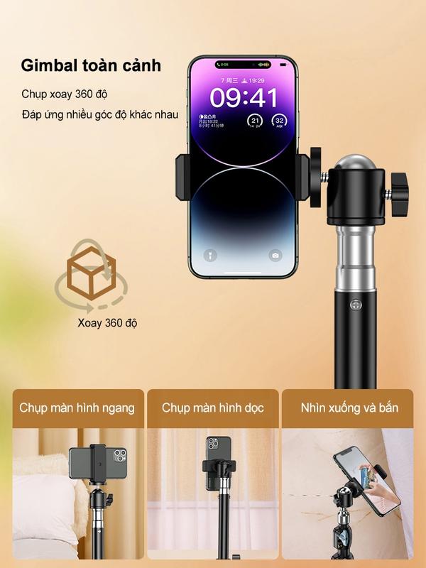 Bộ chân đế chụp ảnh có kẹp điện thoại di động và Bluetooth - Phụ Kiện, Camera Selfie 4