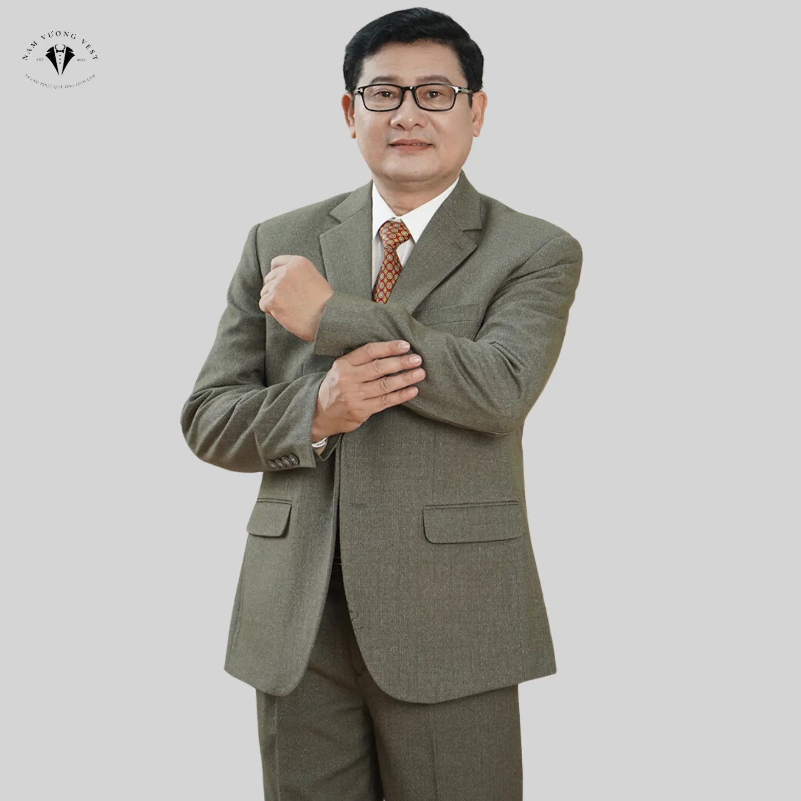 Bộ Vest Nam Trung Niên Cao Cấp Đủ Màu Thoáng Mát Không Nhăn - Menswear - Tặng Kèm Phụ Kiện 2 Món Cotton Kem vest  namđẹp Áo Quần Polo