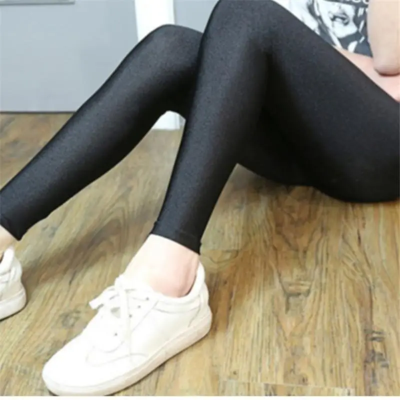 Autumn Plus Size Fashion Women Glossy Pants Elastic  Legging