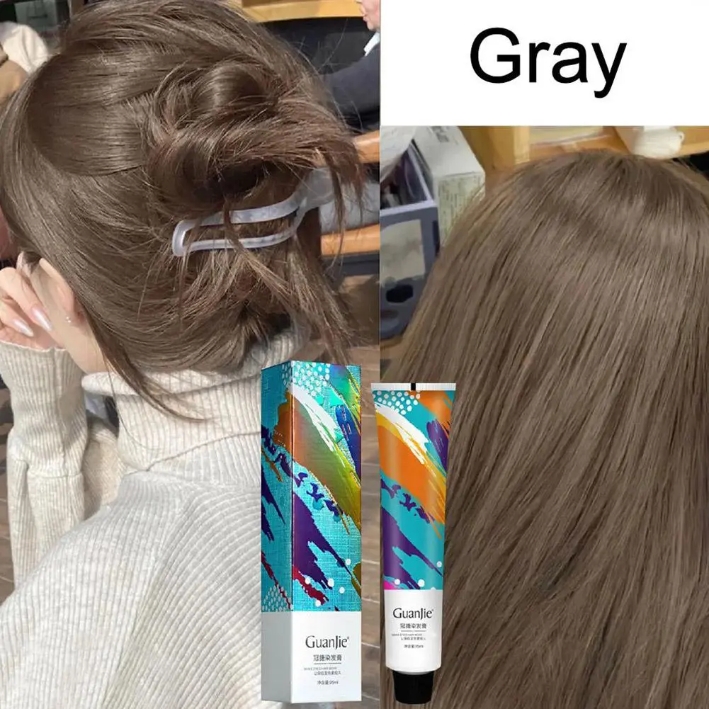 Plant hair dye Hazelnut Ash Brown Non-Bleaching Dye Cream Permanent Hair Color Instant Dye for Hair U8J0 Haircare Brush Hair Cream Oil