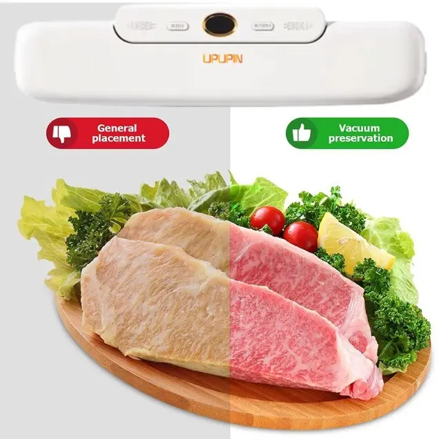 (BISA COD) UPUPIN Vacum sealer fresh cerdas makanan food packing machine mesin vacuum sealer makanan Plastic Listrik Vakum Putih 8