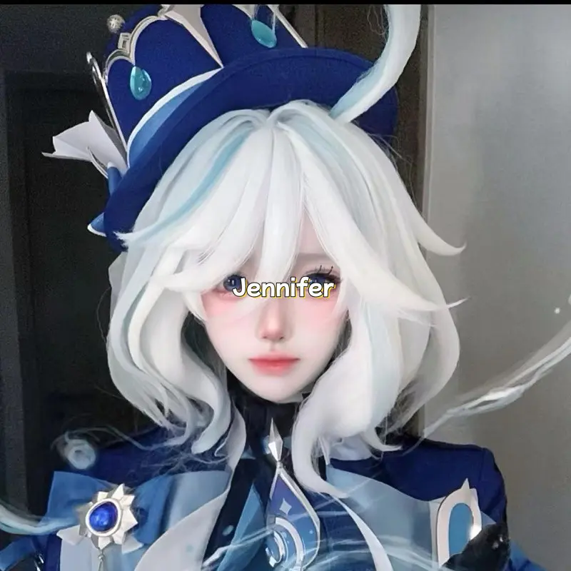 Tóc Giả Anime, Tóc Giả Hóa Trang Furina, Tóc Giả Tóc Ngắn, Da Đầu Mô Phỏng, Tóc Tổng Hợp Chịu Nhiệt, Thích Hợp Cho Bữa Tiệc Và Halloween