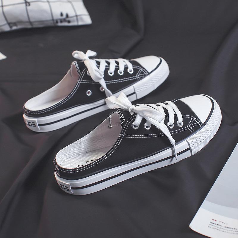 Giày lười sục canvas Nam Nữ Mua tăng lên 1 size Đế Bằng -Vải Canvas