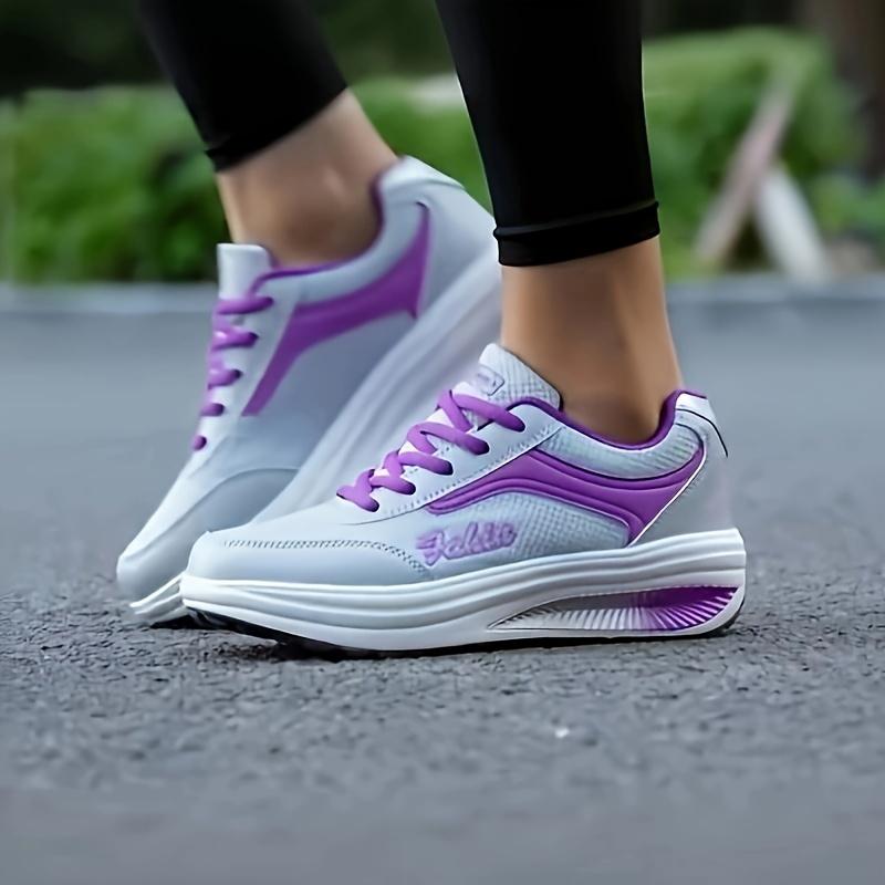 Shock Absorption Fashion Walking Shoes For Women, Breathable Wedge Sneakers, Outdoor Casual 5