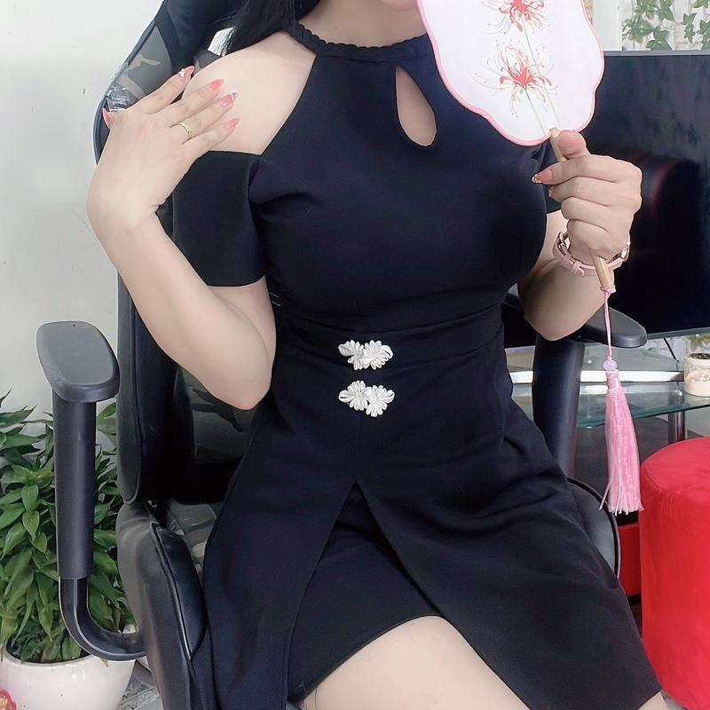 SÉT ĐẦM KÈM QUẦN XINH XẮN.AC55 Nữ Women Thun Áo Kem Cotton Top Voi Nhung 4