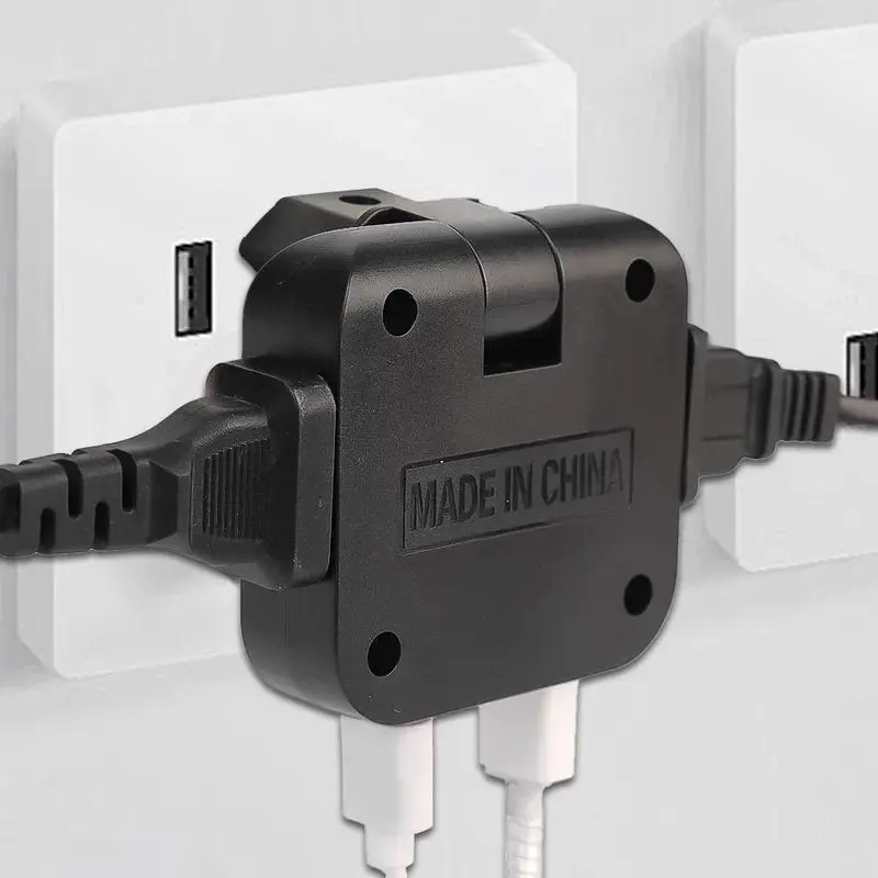 Bộ chuyển đổi ổ cắm phích cắm, Có Thể Xoay 180 độ, phích cắm EU, 4 cổng, Bộ Chuyển Đổi du lịch Mỹ sang EU, với 2 cổng USB, Ổ cắm điện, Ổ cắm AC 2