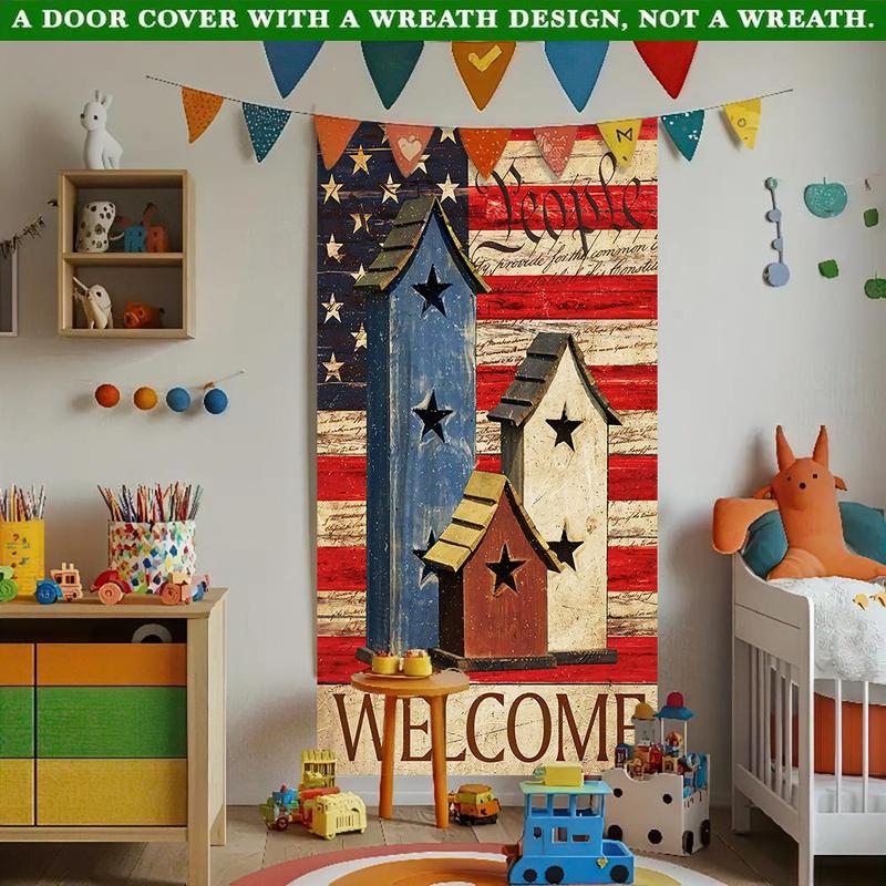 Product Introduction of Rustic Americana Welcome Door Cover, 35.4x70.8 Inch Welcome Door Curtain, Event Photos, Atmosphere Enhancement, and Door Decor 4