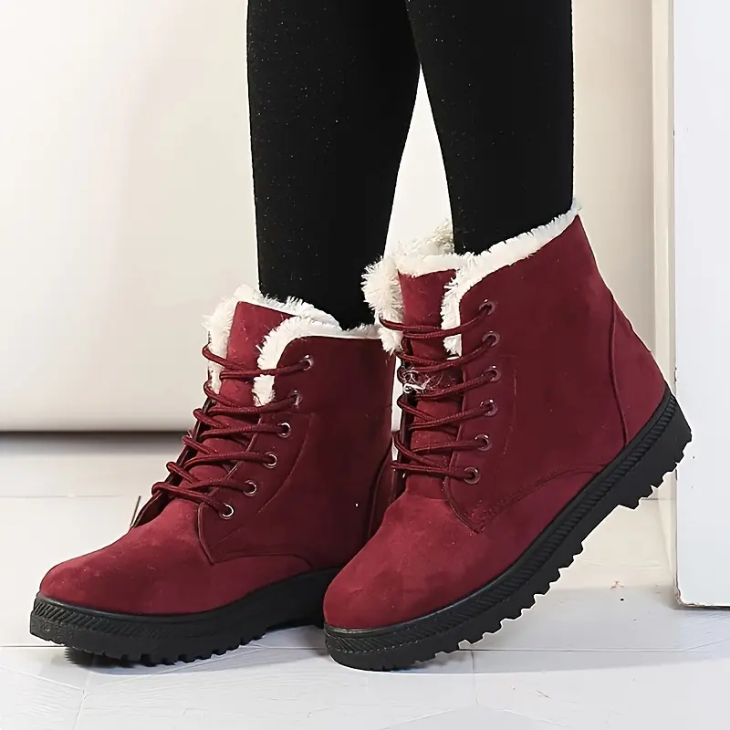 Winter Chic Ankle Snow Boots for Women - Ultra Warm Fur Lined, Breathable Fabric Insole, Durable Water Resistant Outdoor Footwear for Cold Weather 4