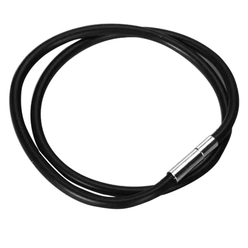 Vòng Cổ Dây Cao Su, Móc Cài Bằng Thép Không Gỉ Màu Đen 3Mm, Chiều Dài 18 Inch Women Voi 6