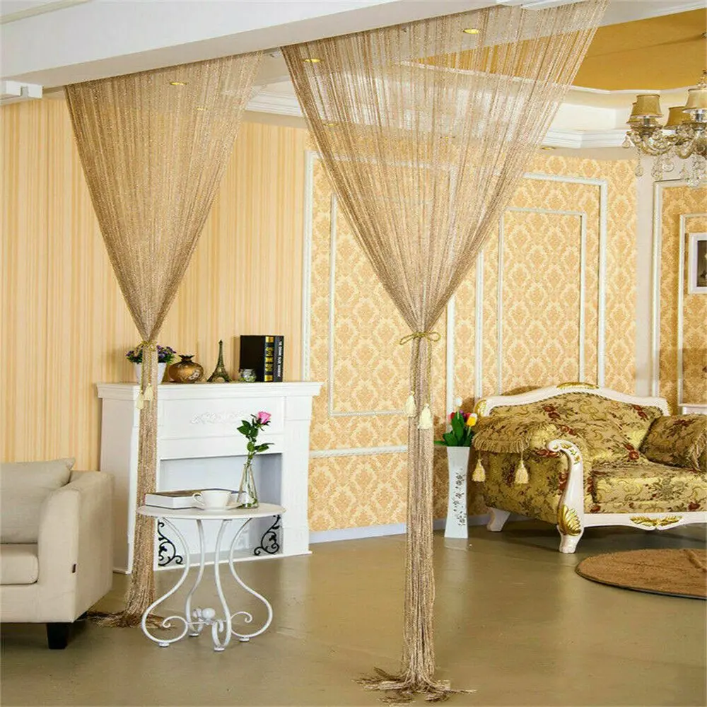 Panel langsir tali pintu, skrin terbang gantung, langsir manik, jaring pembahagi bilik, 2M x 1M Hiasan Tirai Curtains Soft Textiles
