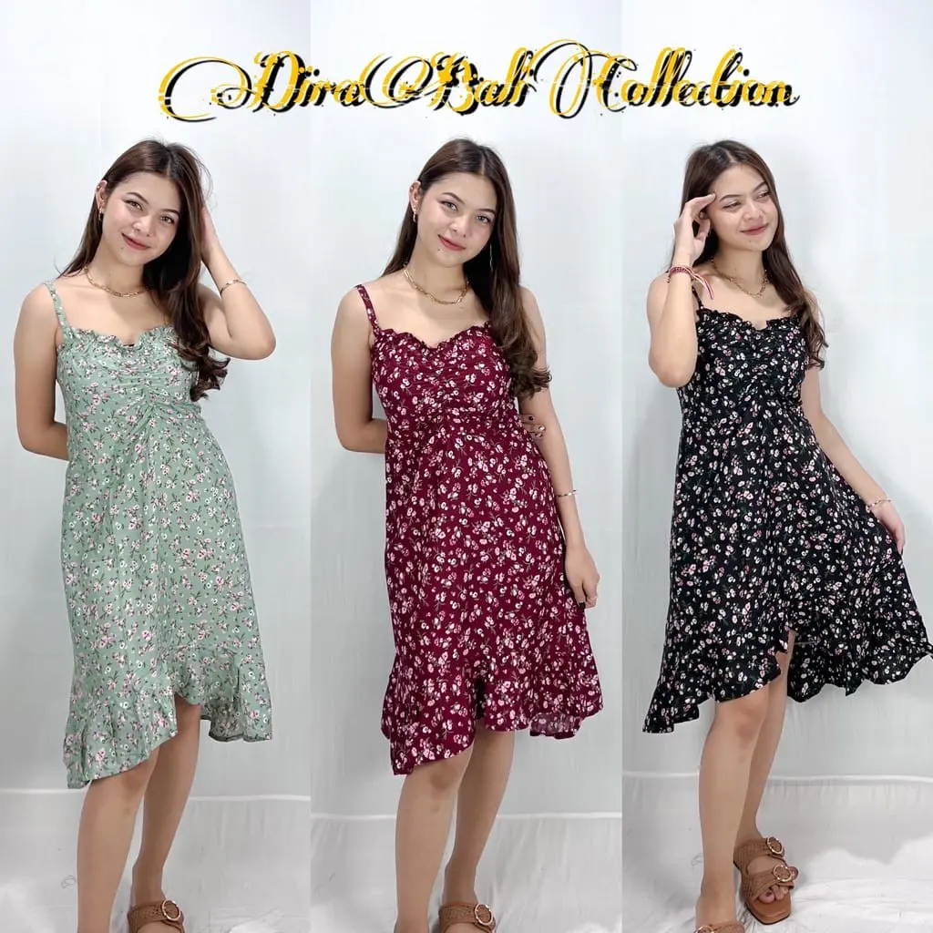 DRESS MIDI MOTIF BUNGA SOKA BALI/ DRESS DRESS KEKINIAN/ DRESS SEXY/ DRESS DEWASA/ DRESS MOTIF/ dressdailyshop8