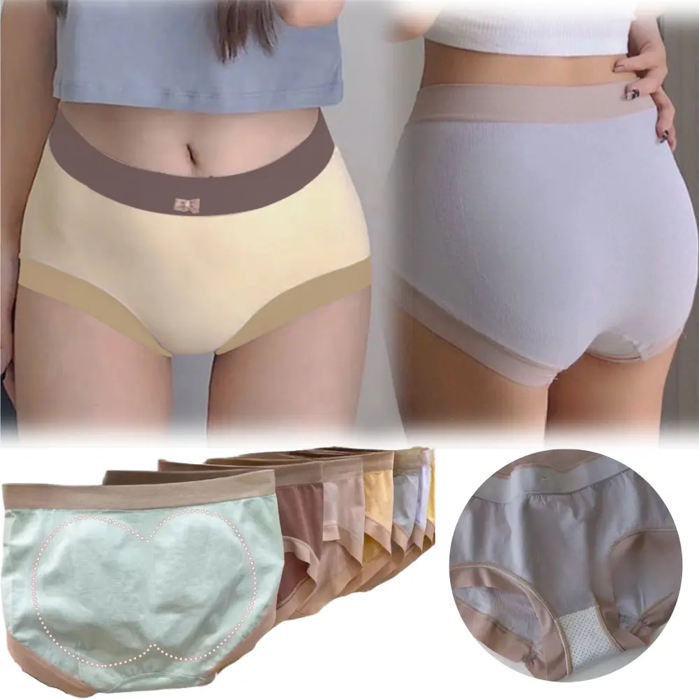 Quần Lót Cotton Cho Nữ, cạp vừa, Thiết Kế Liền Mạch, Không đường May, Mềm Mại Và Thoáng Khí, Thoải Mái, Đồ Lót Nữ Một Mảnh Thích Hợp Cho Bé Gái Women Vàng