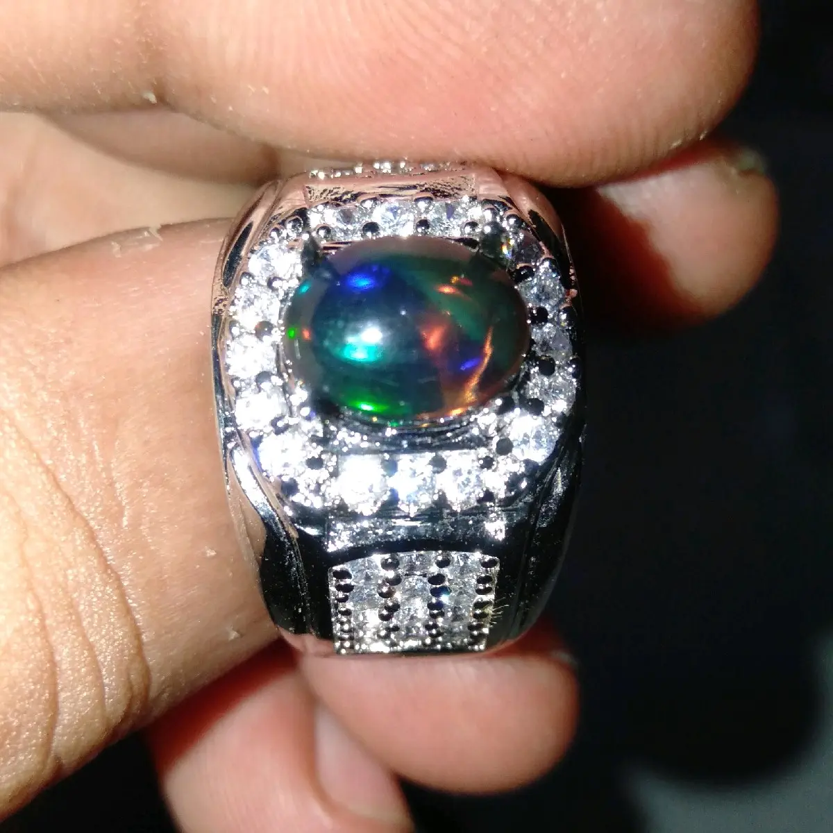 black Opal ring alpaka super
