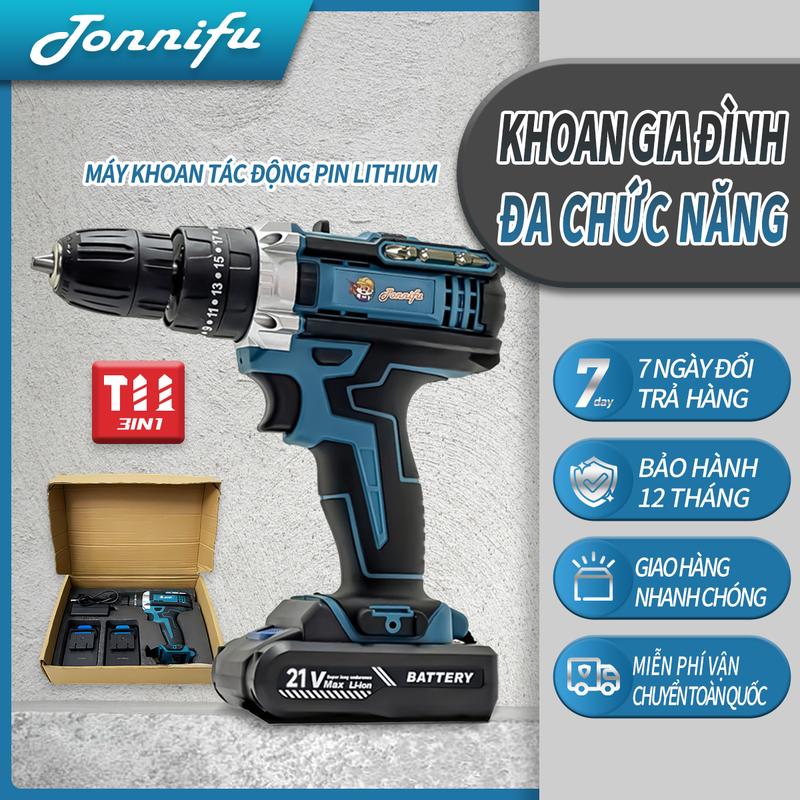 MS Máy khoan pin - 3 chức năng có búa đầu kẹp 10mm ruột đồng 100% HỘP GIẤY máypin
