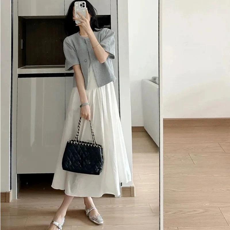 Set áo khoác dạ mỏng đầm sát nách công sở Trẻ Trung Nữ Tính ( hàng Quảng Châu )  Gọn Bigsize Nhung Women