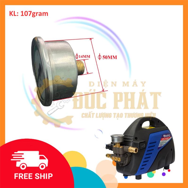[Sỉ] Đồng hồ ĐK441-6.5mm, ĐKchân ren Ø14-14.5mm,chiều dài cả chân ren 50mm áp suất máy xịt rửa xe áp lực ĐHRX1MC, ĐHRX2,ĐHRX3,ĐHRX4 2