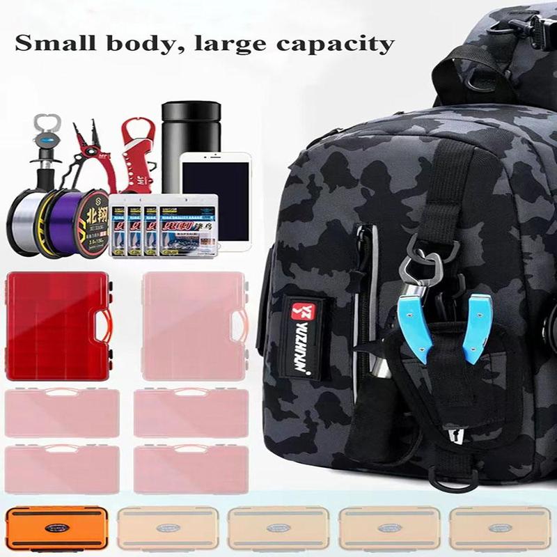 Product Introduction of Multifunctional Fishing Bag, Large Capacity Outdoor Shoulder Bag, Waterproof & Anti-scratch Fabric Fishing Bag, Fishing Accessories 4