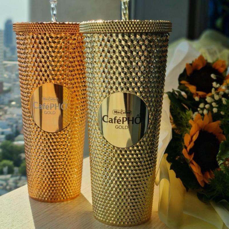 Combo 2 hộp cà phê phố gold tặng 1 ly kim cương vàng/ vàng kem/đen ly kim cương cà phê phố ly tumbler ly cà phê phố
