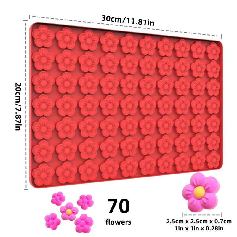 70-flower Shaped Silicone Mold, 1 Count Chocolate Mold, DIY Baking Mold for Candy, Chocolate, Soft Candy, Kitchen Baking Tool 2