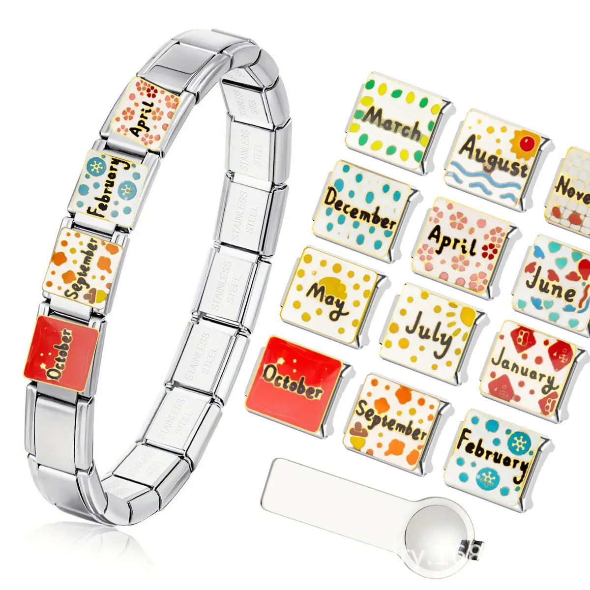 Italian December Module Watch Band Stainless Steel Bracelet