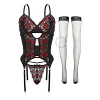 Gambar Wimiu Gaun Malam Set Brukat Premium Garter Belt Wanita Bodysuit Baju Tidur Set 700037 Tidur Lingerie - Black, M dari Wimiu Kota Administrasi Jakarta Utara 2 Tokopedia