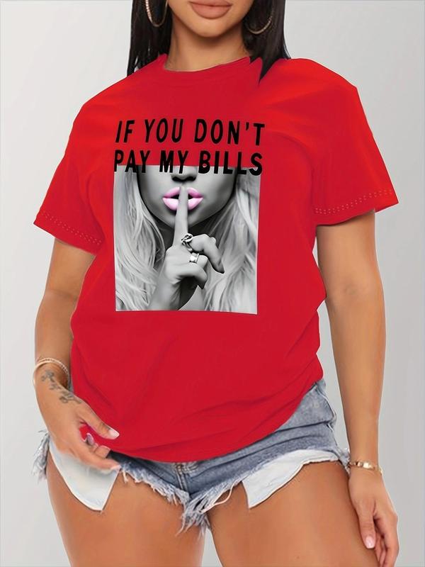 Casual Round Neck Letter Print Short Sleeve T-shirts Casual Round Neck Letter Print Short Sleeve T-shirts