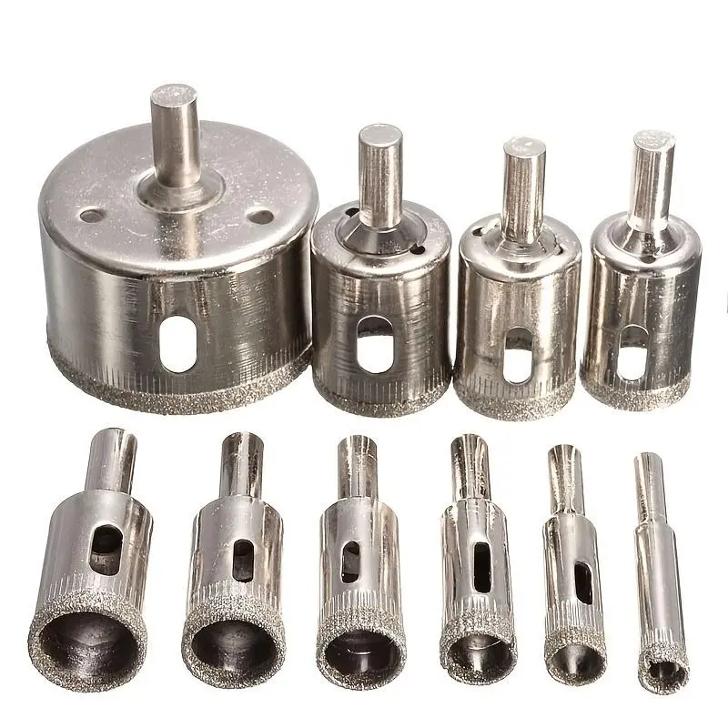 Diamond Coated Drill Bit Set, Durable Drill Bit Set, Power Tool Accessories for Tile, Glass, Marble Cutting, Drilling Accessories