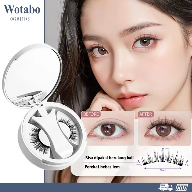 Wotabo Magnetic Eyelash Bulumata Magnet Tanpa Lem Series Bulu Mata Eyelash Extention Korea Natural Fake Lashes False Lashes Mempercantik Waterproof