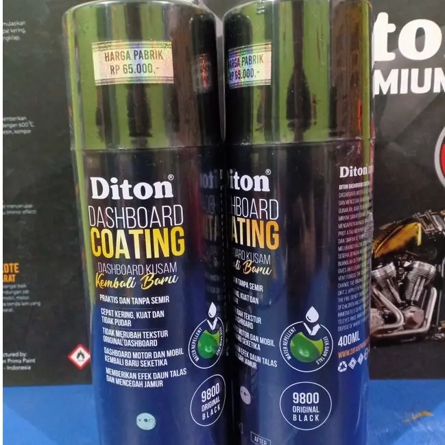 DITON Premium Dashboard Coating Cat Pilox Motor dan Mobil (Original Black Red Yellow Orange Blue Grey Maroon Brown (400cc) 6