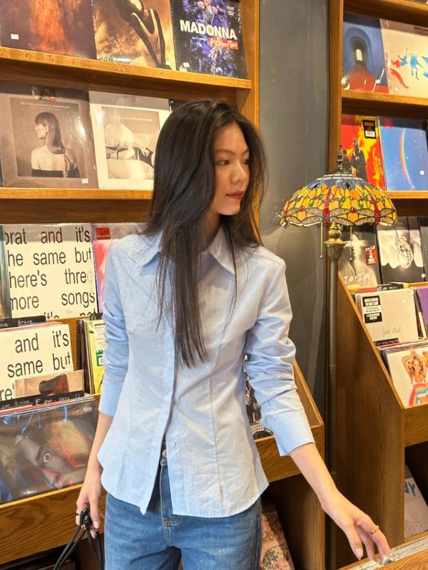 Sơ mi nữ cotton có chiết eo MONO TALK_MOF25S-T10013TK