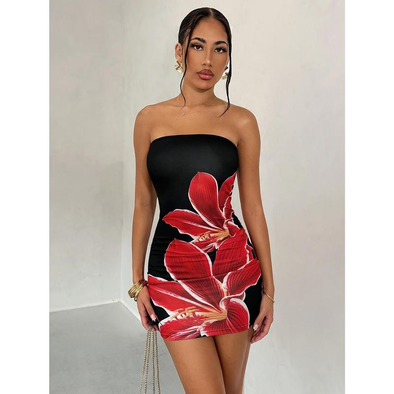 Unique Floral Vibrant Bodycon Dress Unique Floral Vibrant Bodycon Dress