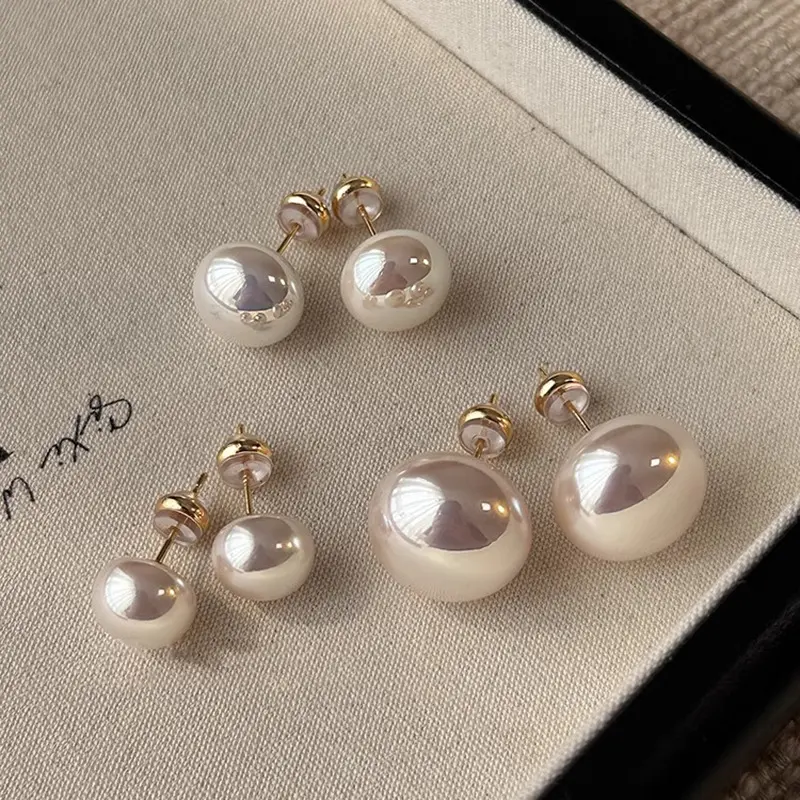 Anting-anting Stud, Serbuk Roti Shijia, Putih Susu, Mutiara, Untuk Wanita, S92 Mei Cahaya Putih, Jarum Tulen, Serba guna mewah Niche, Anting-anting Produk Baharu, 2025