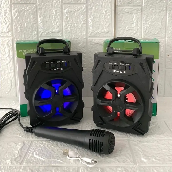 Speaker Bluetooth Portable S288 Free Mic Karaoke+kabel USB 2