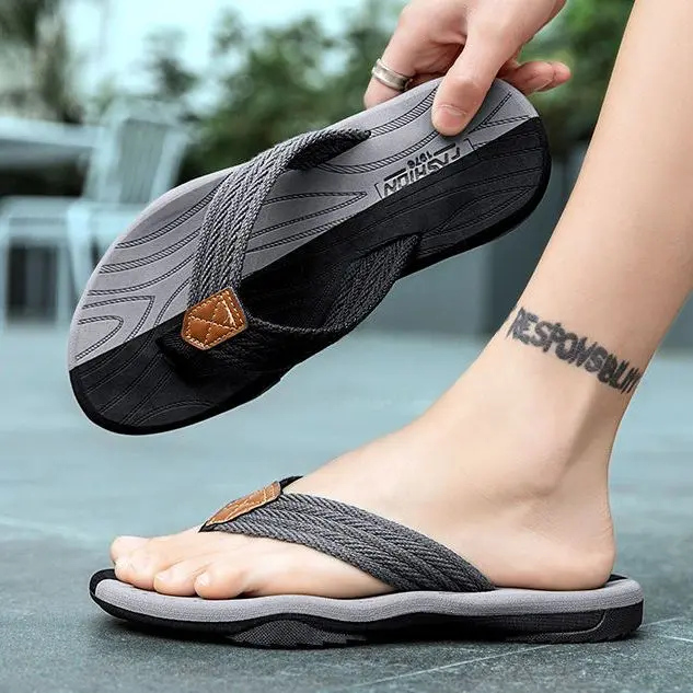 Dép Xỏ Ngón, Dép Lê Nam, Xu Hướng Ngoài Trời, Cá Tính, Không Trơn Trượt, Khử Mùi, Dép Mùa Hè Đi Biển Ngoài Trời, Cỡ Lớn, 2023 Đế Bằng DéP