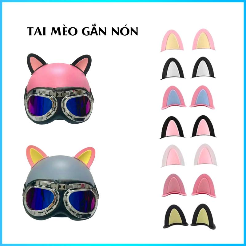 PHỤ KIỆN TAI MÈO 2 màu gắn nón bảo hiểm - Phụ kiện nhập khẩu gắn mũ bảo hiểm Helmet