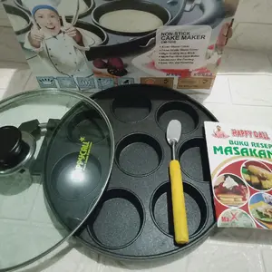 cetakan kue 8 datar HappyCall free buku resep dan spatula