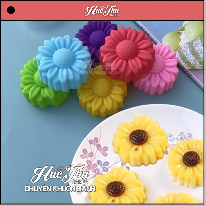 Khuôn silicon Hoa Cúc 5cm (10 cái) làm bánh rau câu, nhấn xôi, bánh da lợn