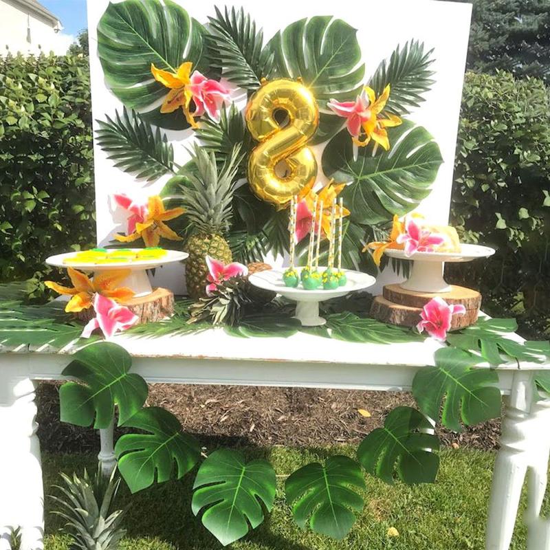 Product Introduction of Artificial Monstera Leaf Hawaiian Party Simulation Plant Wedding Balloon Decoration Tropical Leaves 2