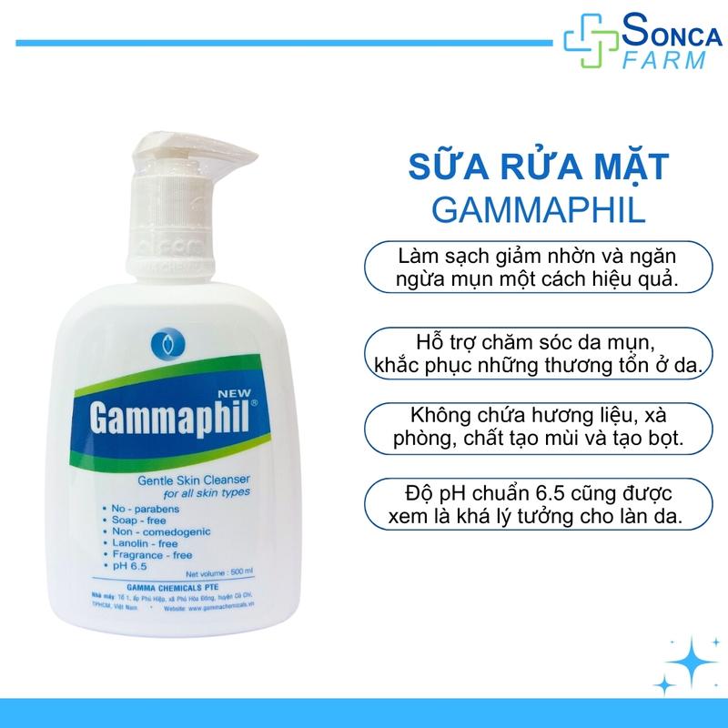 Sữa Rửa Mặt Gammaphil 500ml Cho Da Nhạy Cảm Dưỡng Ẩm Da Skincare 2