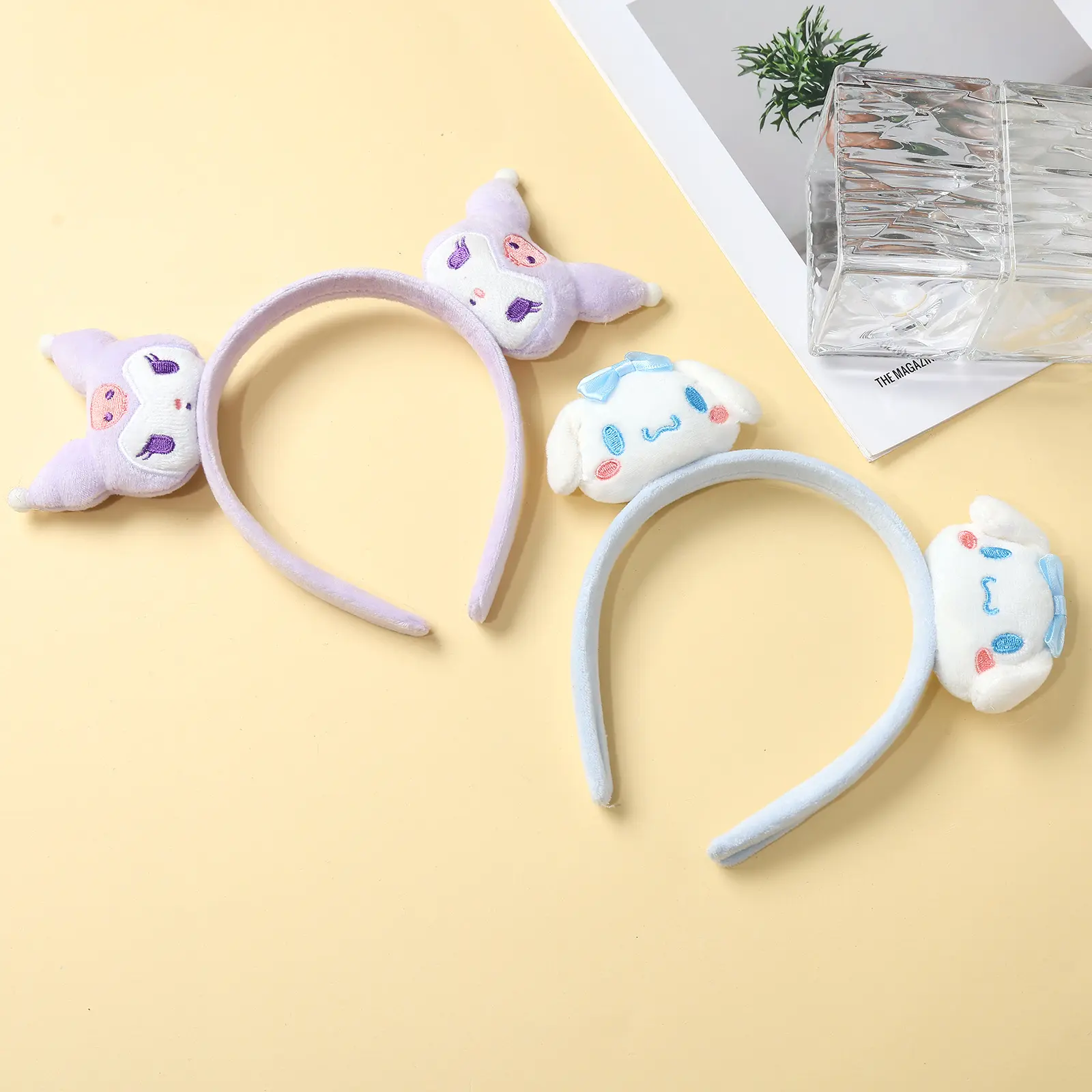 Sanlio face wash headband, cute plush jade Guigou headband, Melody girl heart plush headband, headband accessory