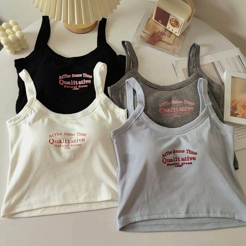 Áo Vest Hai Dây In Hình, Thiết Kế Cô Gái Nóng Bỏng Dễ Thương Và Gợi Cảm, Dành Cho Nữ, Có Thể Mặc Bên Trong Hoặc Mặc Ngoài, Có Đệm Ngực, Áo Sơ Mi Cơ Sở Bó Sát Không Tay Sành Điệu, Thích Hợp Cho Mùa Hè, Năm 2023, HK 0