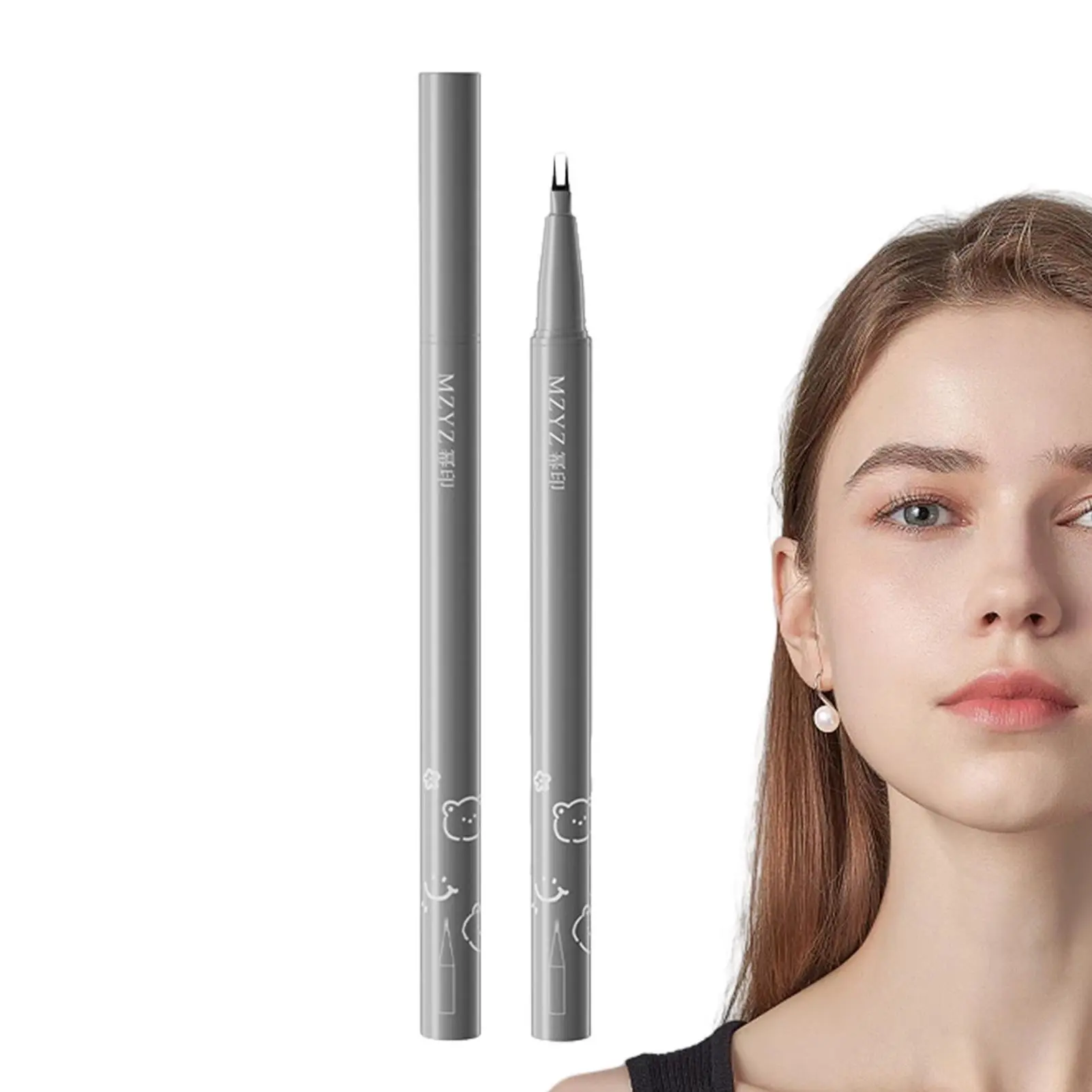 Bút Chì Lông Mi Hai Đầu, Không Thấm Nước, Chống Nhòe, Kẻ Mắt Dưới, Bút Kẻ Mắt Dạng Lỏng Siêu Mỏng, Bút Lông Mi Dưới Tự Nhiên, Bút Chì Hai Móng Dưới Để Trang Điểm Mắt