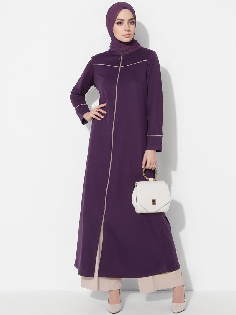 Product Introduction of Clearance Cross-Border Foreign Trade Muslim Clothing Abaya Cardigan Coat Long Zipper Autumn Clothing Dress Middle East 14